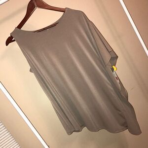 NWT Worthington Asymmetrical Tan Blouse - Size Med